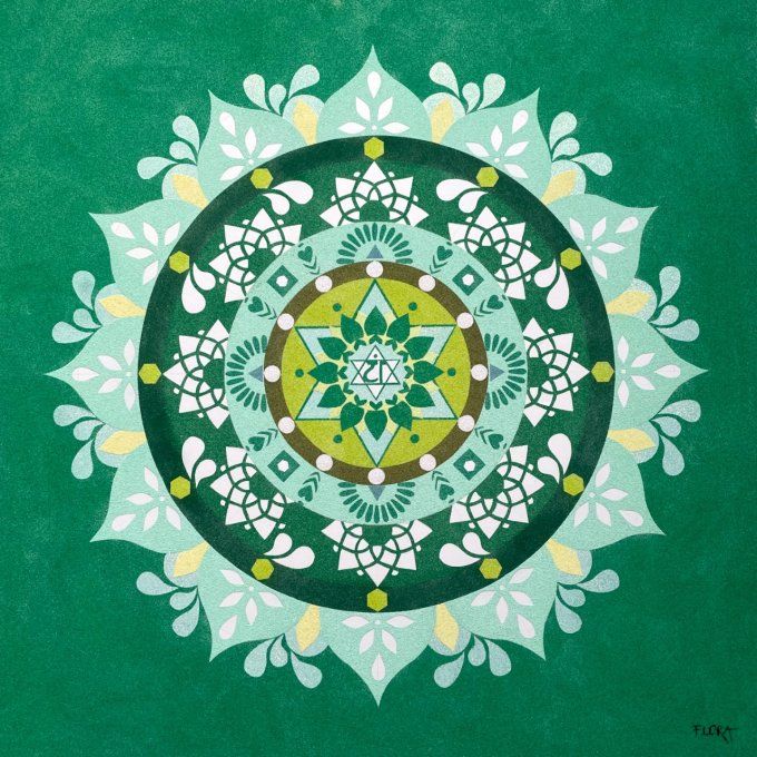 Mandala vert chakra du coeur